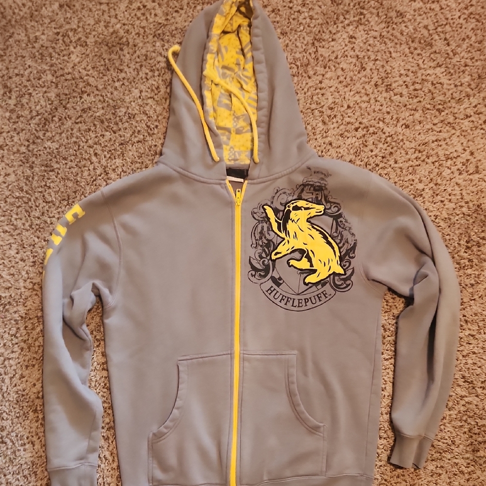 Hufflepuff Gray and Yellow Women's Sweater